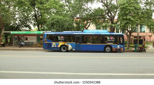 New Delhi/India, 04/2014. Bus Is Plying On The Road