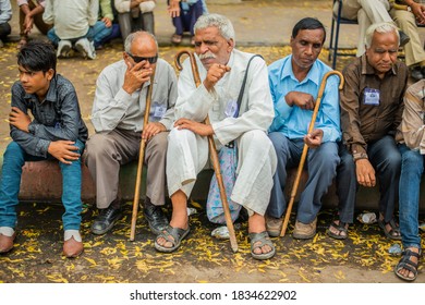 New Delhi/India-April 16 2015 : Member Of National Federation Of The Blind Protesting At Jantar Mantar Demanding Job Reservation 