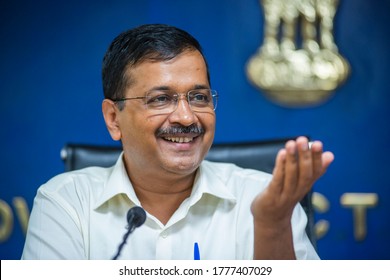 New Delhi/India-Oct 14 2019 , Arvind Kejriwal Delhi Chief Minister Doing Press Conference On Public Issue 