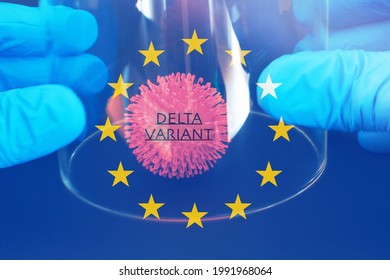 New DELTA Variant Virus inside a glassware
