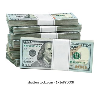 New design dollar bundles isolated on white background. Including clipping path	 - Shutterstock ID 1716995008
