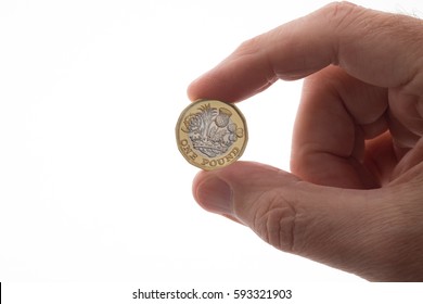 New design pound coin, the twelve sided design introduced in 2017