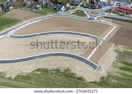 New development area with lots for new homes