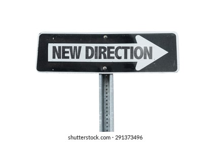 New Direction Direction Sign Isolated On White 