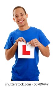 New Driver Ripping Learner Plate Isolated On White