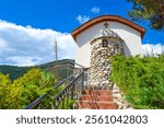 New East Orthodox chapel in Bulgarian Rhodopes mountain by Krichim-Devin road at Vacha lake shore,September 5th 2014