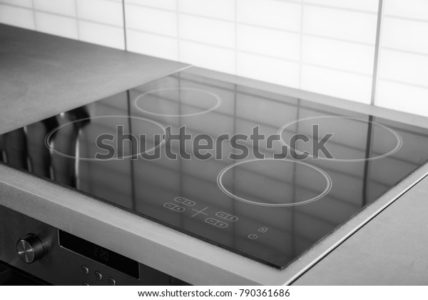 New Electric Stove Induction Cooktop Kitchen Objects Stock Image