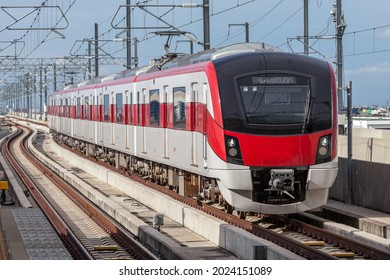 New Electric train on Red line public transport of Thailand