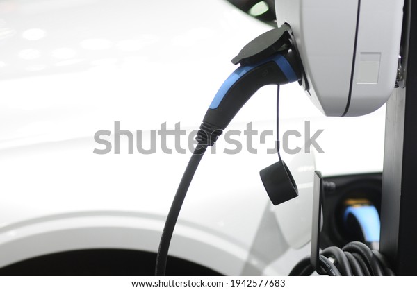 New energy Is electric power for cars
Charging a new battery Future car
transportation.