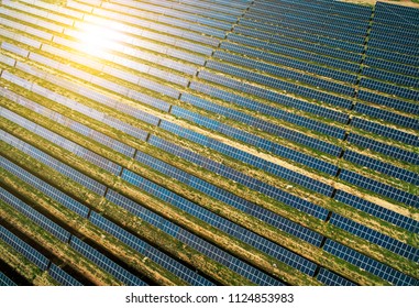 New Energy Solar Photovoltaic Panels Under Direct Sunlight