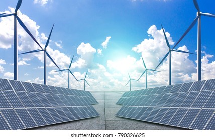 New energy, such as photovoltaic and wind power, will make the world a better place. - Shutterstock ID 790326625