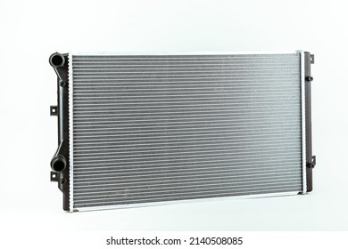 New Engine Cooling Radiator Is On White Background 