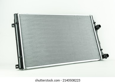 New Engine Cooling Radiator Is On White Background 