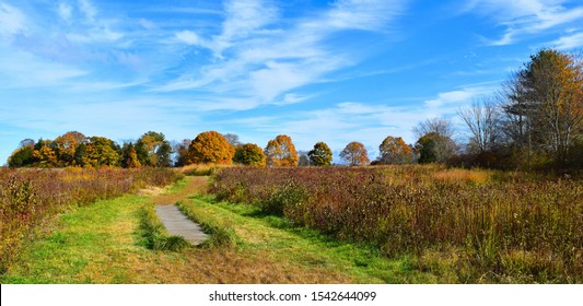 New England Fall Foliage Bay Farm Duxbury Massachusetts Bay Circuit Trail 