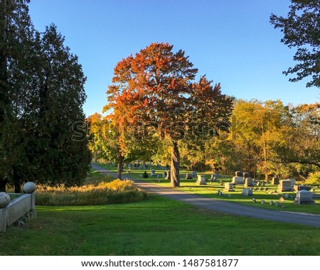 New England Fall Foliage. The South Street Cemetery in Portsmouth, New Hampshire is one of the oldest cemeteries in Portsmouth. It dates back to the 18th century and is rumored to be haunted.