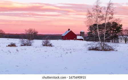 New England Farm In Winter