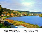 New England Landscape. Fall in Green Mountains and Connecticut River