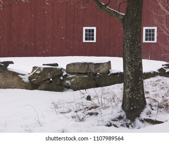 New England Winter Scene From Londonderry, New Hampshire.