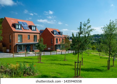 New English Estate With Blue Sky