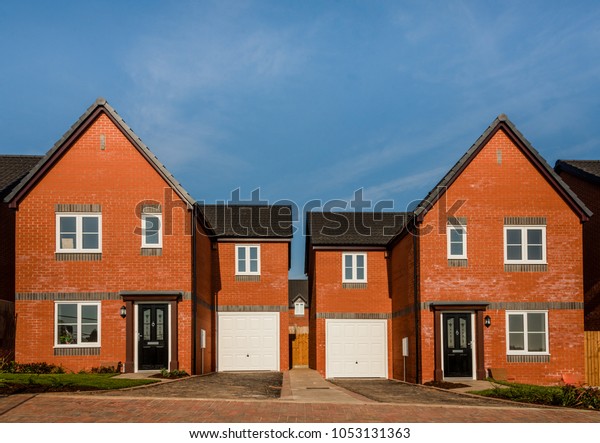 New English Red Brick Build Homes Stock Photo Edit Now 1053131363