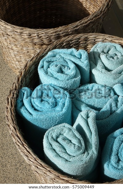 pool towel storage basket