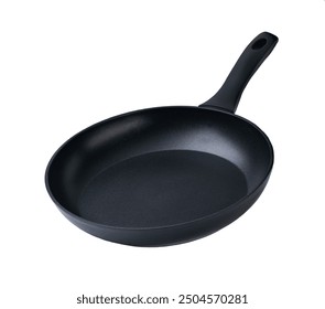 New frying pan isolated on white background.
empty frying pan with nonstick surface isolated on white background, close-up.