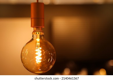 New Generation Incandescent Lamp. Warm Light In The Interior, Decorative Cozy Lamp.