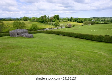 New Grange Burial Mound And Pasture Land