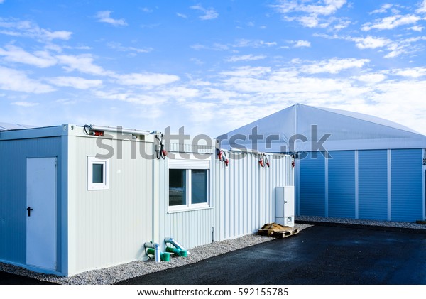 new gray mobile home\
container