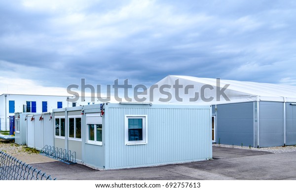 new gray mobile home\
container