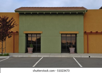 New Green And Yellow Shopping Center Store Front