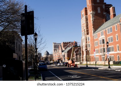 New Haven, CT - 4/8/19 Image Of The Buildings In The Yale Area Including Woolsey Hall.