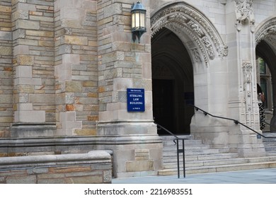 New Haven, CT, USA - 9.3. 2022: Yale University, Sterling Law Building. Yale Law School