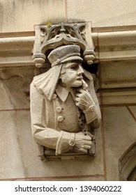 New Haven,CT/USA - May 9, 2019: Yale Law School Buildings And Gargoyles