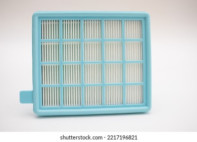 New HEPA Filter For A Vacuum Cleaner On A White Background.