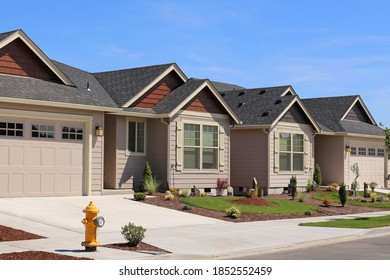 New homes in suburban neighborhood