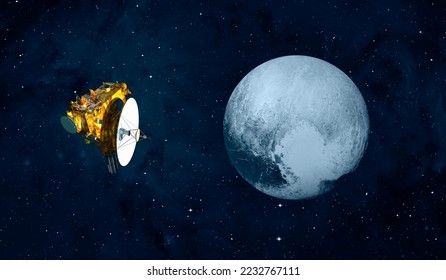 New Horizons spacecraft with Pluto "Elements of this image furnished by NASA " - Powered by Shutterstock