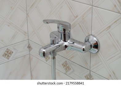 New Hot And Cold Water Faucet In Bathroom Wall