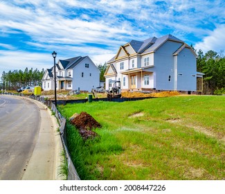 New house construction in the booming economic growth area of North Carolina. - Shutterstock ID 2008447226