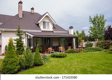 A New House With A Garden In A Rural Area