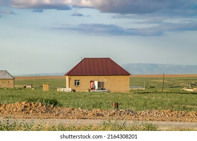 New House In The Kazakh Steppe.House In The Steppe