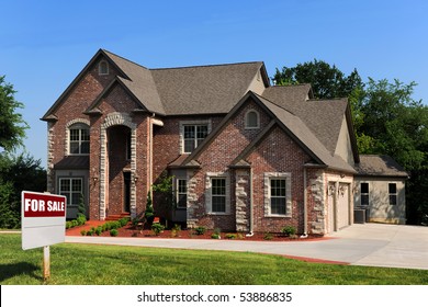 New House For Sale With Sign On Front Yard