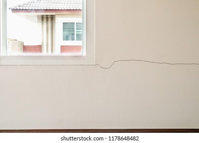 New House Wall Crack Near Window Frame