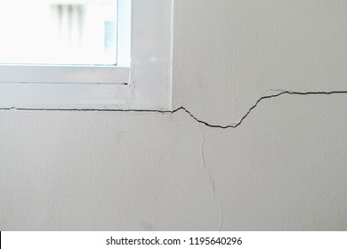 New House Wall Crack Near Window Frame