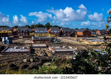 New Houses Being Built On An Old Brownfield Site