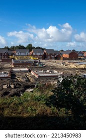 New Houses Being Built On An Old Brownfield Site