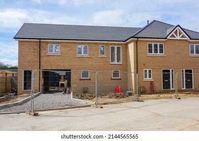 New Housing Development In Construction In England UK. Modern And Affordable New Build Houses And Apartment Flats Soon To Be Finished.   
