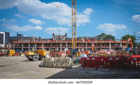 New Housing Development Construction Site In London (UK). 2017.