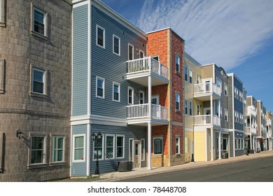 A new housing development containing either apartments or condos.