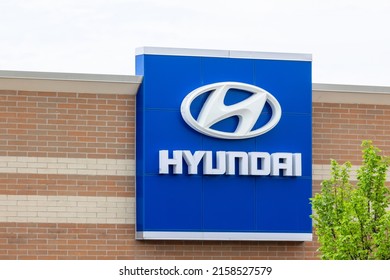 New Hudson, MI, USA - May 15, 2022: The Hyundai Motor Company Or Hyundai Motors, Is A South Korean Automotive Manufacturer With Headquarter In Seoul.